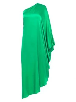 L'AGENCE Selena Asymmetric Satin Dress Pop Green 2 L'AGENCE Selena Asymmetric Satin Dress Pop Green -Outlet L'AGENCE Store unnamed file 381