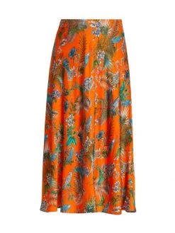 L'AGENCE Clarisa Floral Midi Skirt