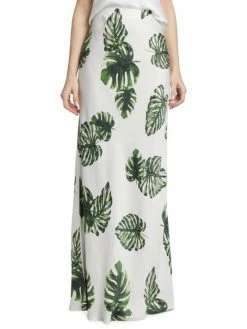 L'AGENCE Zeta Leaf-Print Satin Maxi Skirt 2 L'AGENCE Zeta Leaf-Print Satin Maxi Skirt -Outlet L'AGENCE Store unnamed file 530
