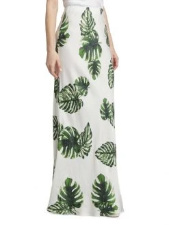 L'AGENCE Zeta Leaf-Print Satin Maxi Skirt 3 L'AGENCE Zeta Leaf-Print Satin Maxi Skirt -Outlet L'AGENCE Store unnamed file 531