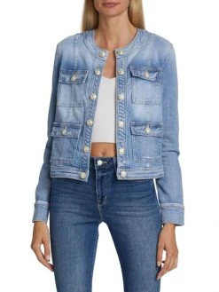 L'AGENCE Yari Collarless Denim Jacket 2 L'AGENCE Yari Collarless Denim Jacket -Outlet L'AGENCE Store unnamed file 558