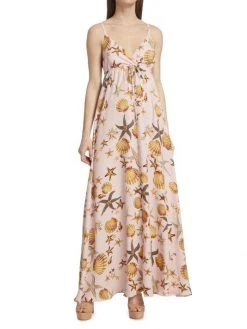 L'AGENCE Sachi Shell-Print Maxi Dress -Outlet L'AGENCE Store unnamed file 579