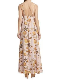 L'AGENCE Sachi Shell-Print Maxi Dress -Outlet L'AGENCE Store unnamed file 581