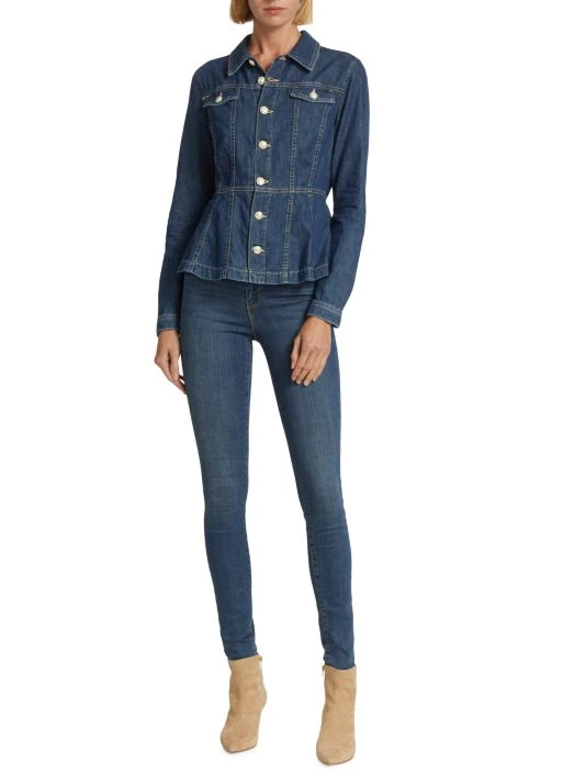 L'AGENCE Jaya Denim Peplum Shirt Jacket 2 L'AGENCE Jaya Denim Peplum Shirt Jacket - Image 2