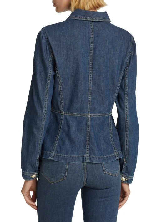 L'AGENCE Jaya Denim Peplum Shirt Jacket 5 L'AGENCE Jaya Denim Peplum Shirt Jacket - Image 5