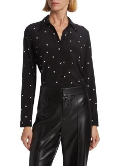 L'AGENCE Nina Silk Heart-Print Shirt -Outlet L'AGENCE Store unnamed file 593