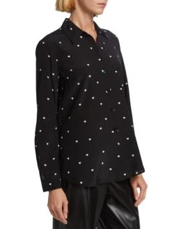 L'AGENCE Nina Silk Heart-Print Shirt -Outlet L'AGENCE Store unnamed file 594