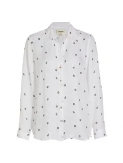 L'AGENCE Nina Rose-Print Silk Shirt