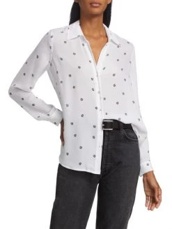 L'AGENCE Nina Rose-Print Silk Shirt -Outlet L'AGENCE Store unnamed file 631