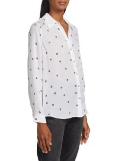 L'AGENCE Nina Rose-Print Silk Shirt -Outlet L'AGENCE Store unnamed file 632