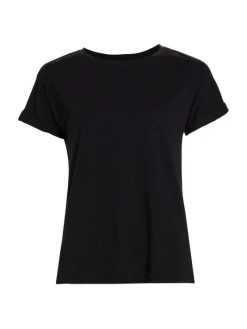 L'AGENCE Shawn Cuffed-Sleeve T-Shirt Black 2 L'AGENCE Shawn Cuffed-Sleeve T-Shirt Black -Outlet L'AGENCE Store unnamed file 638