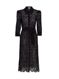 L'AGENCE Kayla Lace Belted Shirtdress
