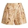 L'AGENCE Vittoria Leaf-Print High-Waisted Shorts
