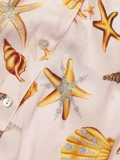 L'AGENCE Camille Shell-Print Three-Quarter Sleeve Blouse -Outlet L'AGENCE Store unnamed file 884