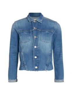 L'AGENCE Janelle Cropped Slim-Fit Denim Jacket