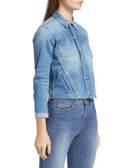 L'AGENCE Janelle Cropped Slim-Fit Denim Jacket -Outlet L'AGENCE Store unnamed file 915