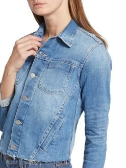 L'AGENCE Janelle Cropped Slim-Fit Denim Jacket -Outlet L'AGENCE Store unnamed file 917