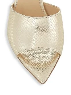 L'AGENCE Lolita II Snake-Embossed Metallic Leather Mules 3 L'AGENCE Lolita II Snake-Embossed Metallic Leather Mules -Outlet L'AGENCE Store unnamed file 933