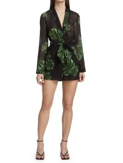 L'AGENCE Arabell Leaf-Print Romper -Outlet L'AGENCE Store unnamed file 951