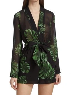 L'AGENCE Arabell Leaf-Print Romper -Outlet L'AGENCE Store unnamed file 952