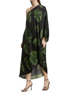 L'AGENCE Selena Leaf-Print One-Shoulder Dress 2 L'AGENCE Selena Leaf-Print One-Shoulder Dress -Outlet L'AGENCE Store unnamed file 980